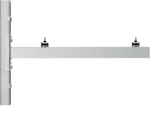 STIEBEL ELTRON Wandkonsole WK 1.1, 238686, silberne Wandhalterung mit zwei schraubbaren Dämpfern, Befestigung an einer Stange.